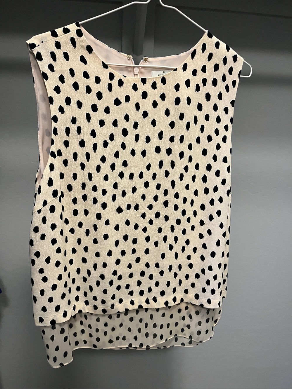 kate spade Beige and Black Polka Dot Sleeveless Camisole